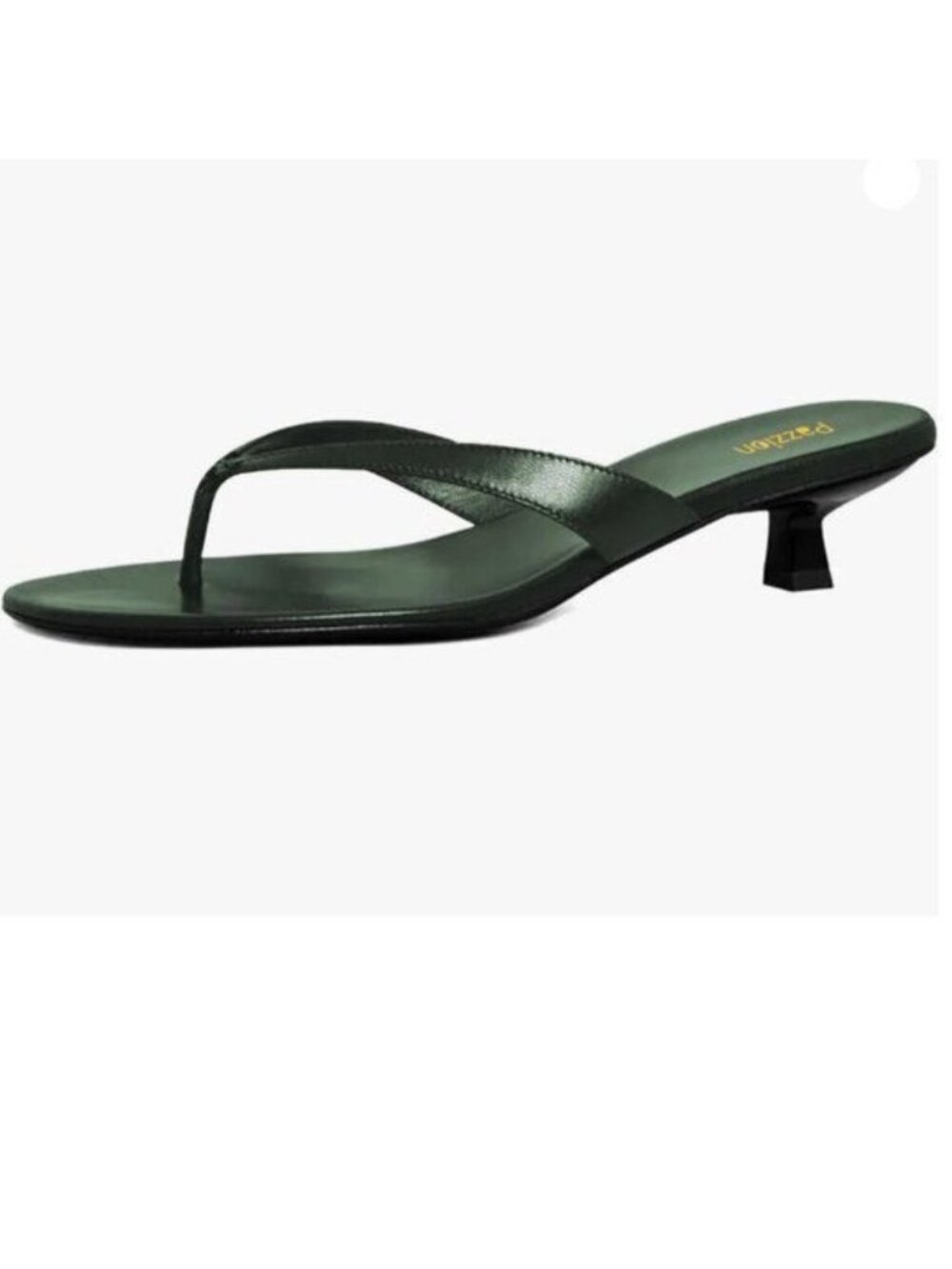 Pazzion Womens Fashion Open Toe Kitten Heel Flip Flops Slip On Low Heeled Green